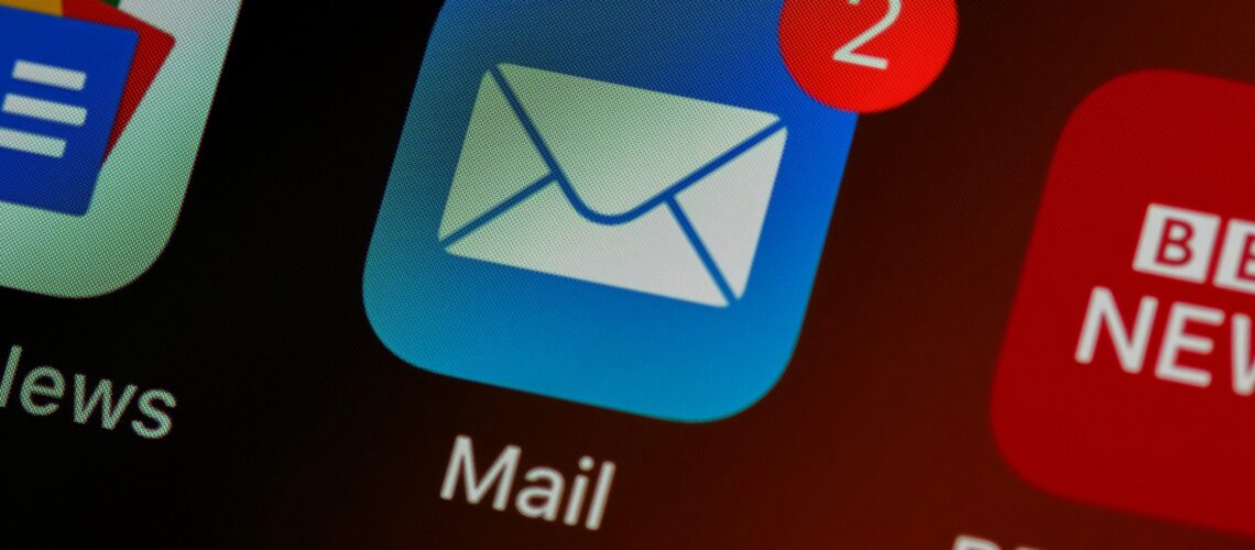 closeup of mail app icon on phone